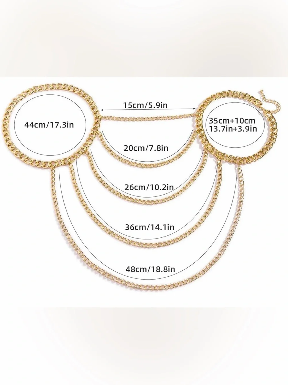 Gold Layered Chain Body Necklace
